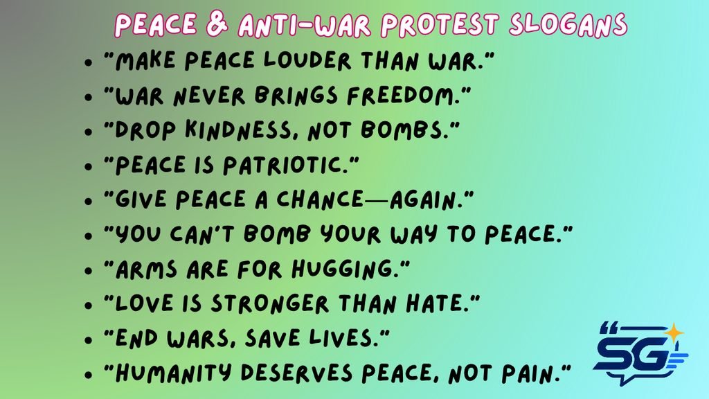 Peace & Anti-War Protest Slogans
